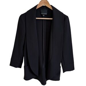 Harlowe & Graham‎ Black Open Front Blazer Jacket Career Business Small
